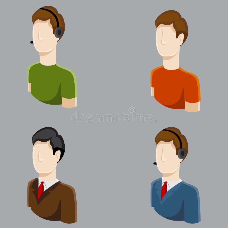 Business Male Profile Icons royalty free illustration