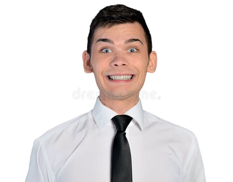Isolated business man big smile