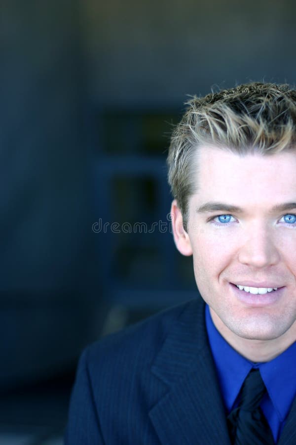 Business man with blue eyes royalty free stock images