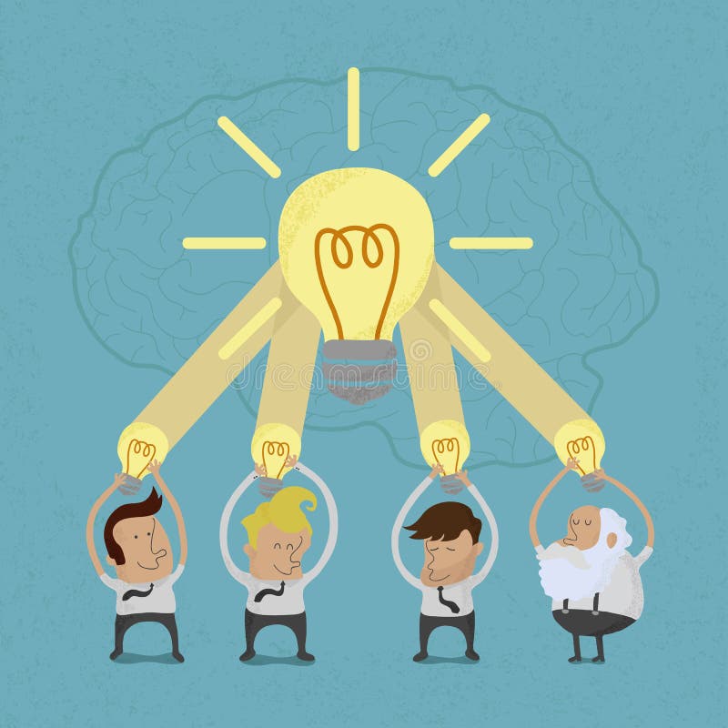 Business man brainstorming vector illustration
