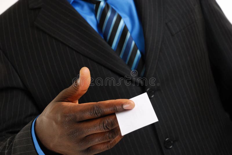 Business man with business card