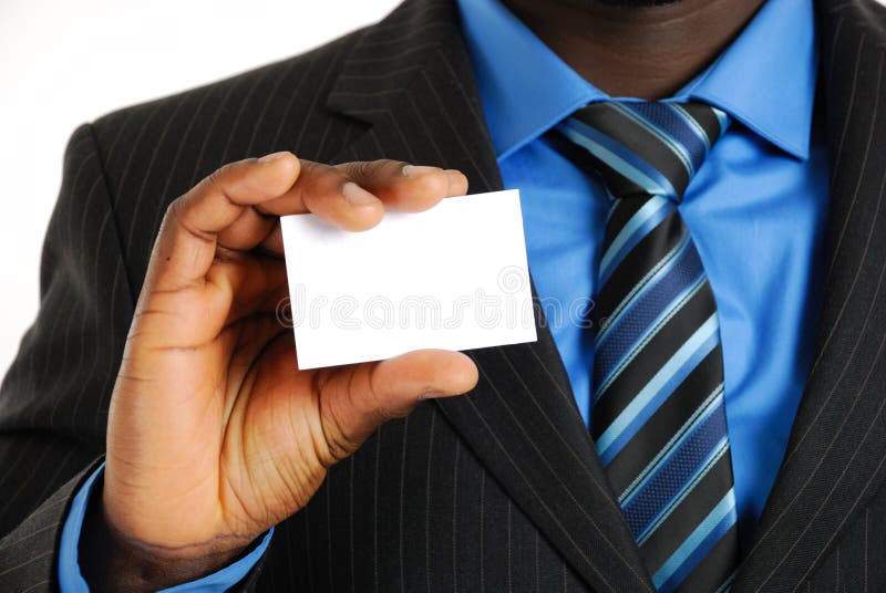 Business man with business card