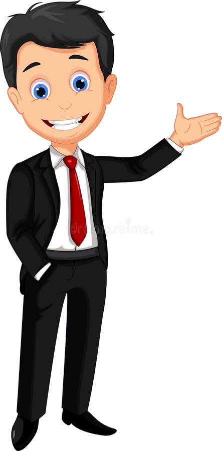 Business Man Cartoon Presenting Stock Illustration - Illustration of  businessman, necktie: 45106351