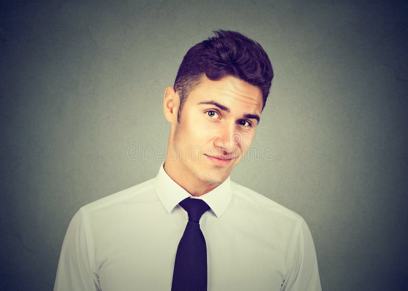 Handsome Young Man Portrait With Doubtful, Unsure 