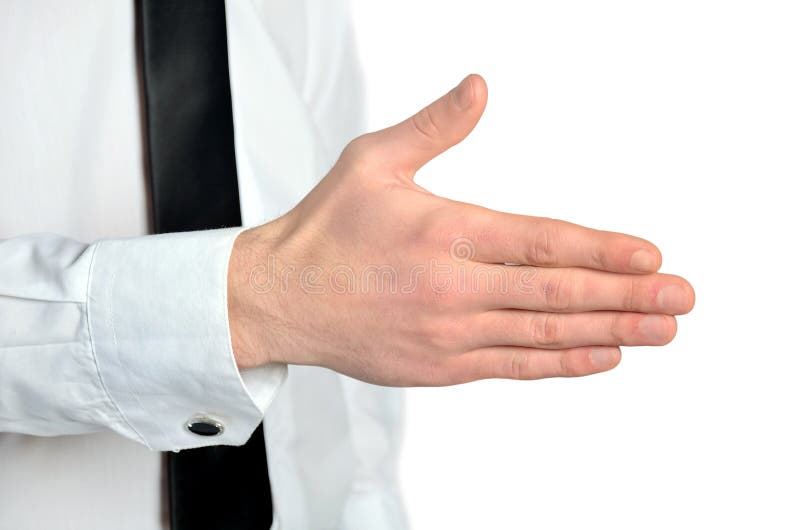 Business man giving hand royalty free stock photography Business man giving hand royalty free stock photography