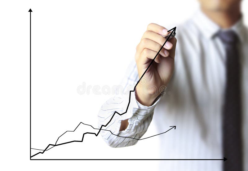 Growth chart stock photo. Image of businessman, drawing - 21897276