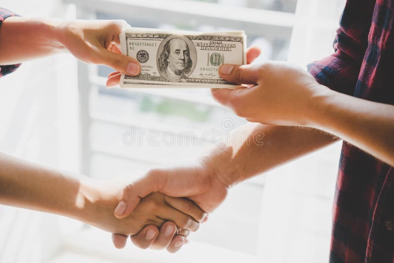 Hand Over The Money Chapter 1 Business Man Handing a Blank Business Card Stock Photo - Image of