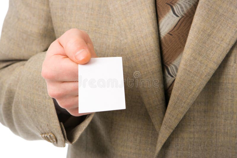 Business man hand show visiting card