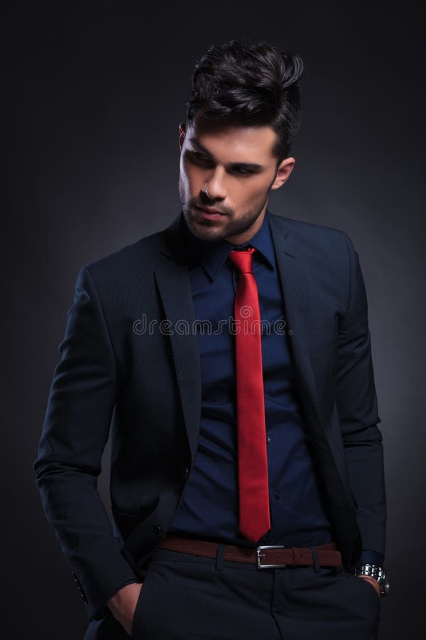 Man in Green Velvet Suit is Standing with Hands in Pockets Stock Image ...
