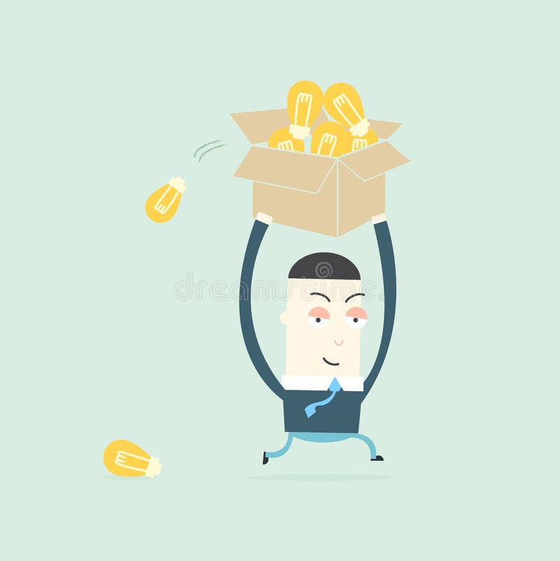 Business man have many more solution idea royalty free illustration