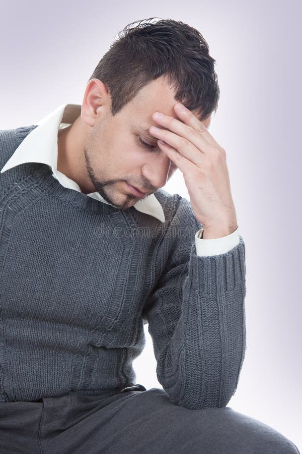 Business man with a head ache royalty free stock photos