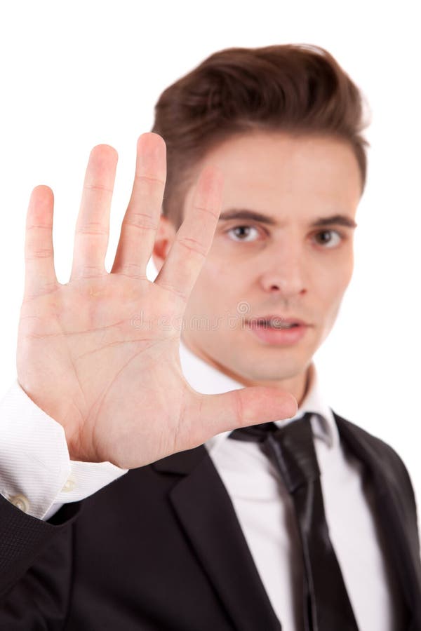 Business Man Making Stop Sign Stock Photo Image of businessman