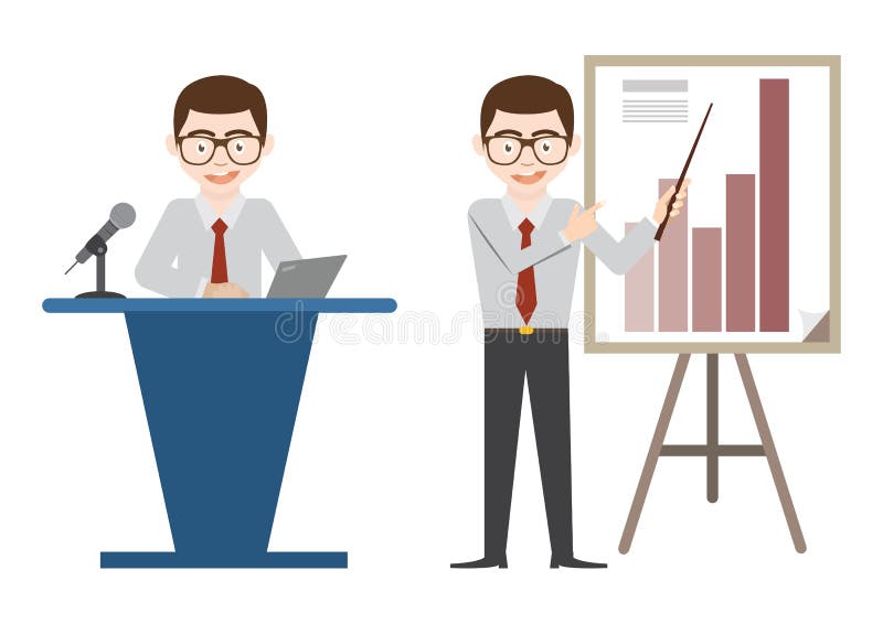 Business Man Meeting and Present Work Stock Vector Illustration of