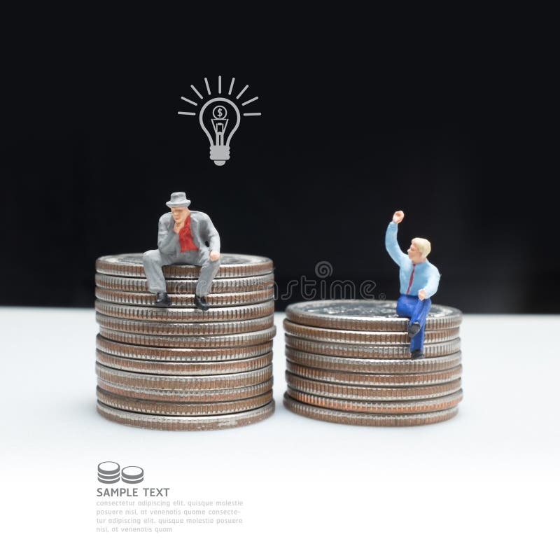 Business man miniature figure concept idea to success business. royalty free stock photography Business man miniature figure concept idea to success business. royalty free stock photography