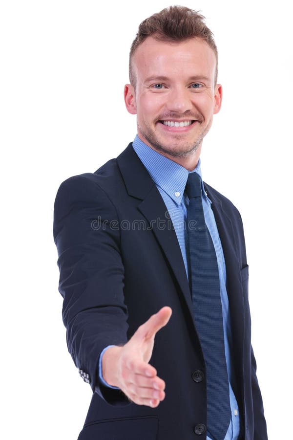 Business man offers handshake royalty free stock image