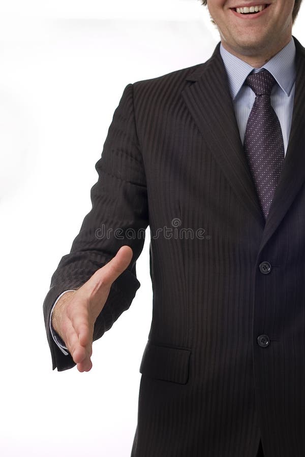 A business man with an open hand stock image