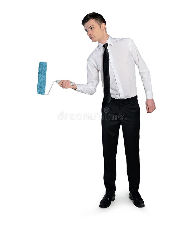 Business man painting stock photo. Image of male, businessman 49409316