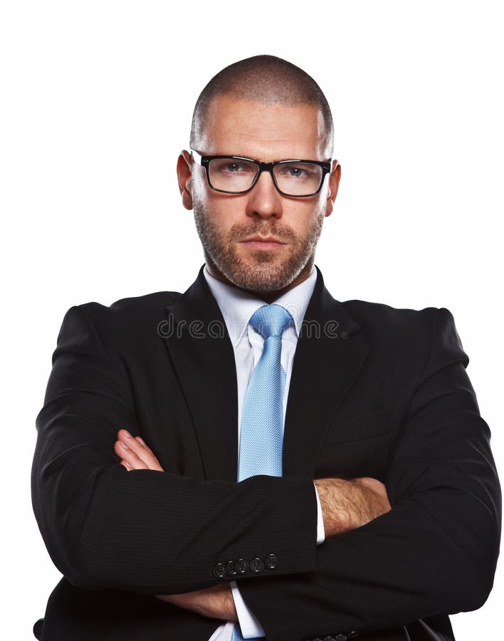 Business man in a suit isolated on white