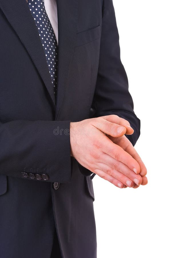 Business Man Rubbing His Hands Together. Stock Photo Image of impatience, gesture 29944670