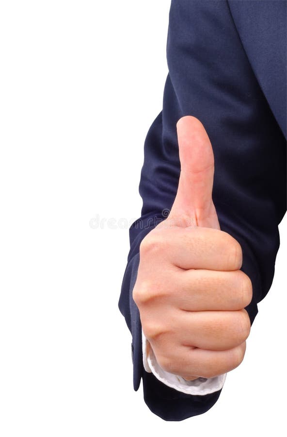 Business man s thumb up hand sign