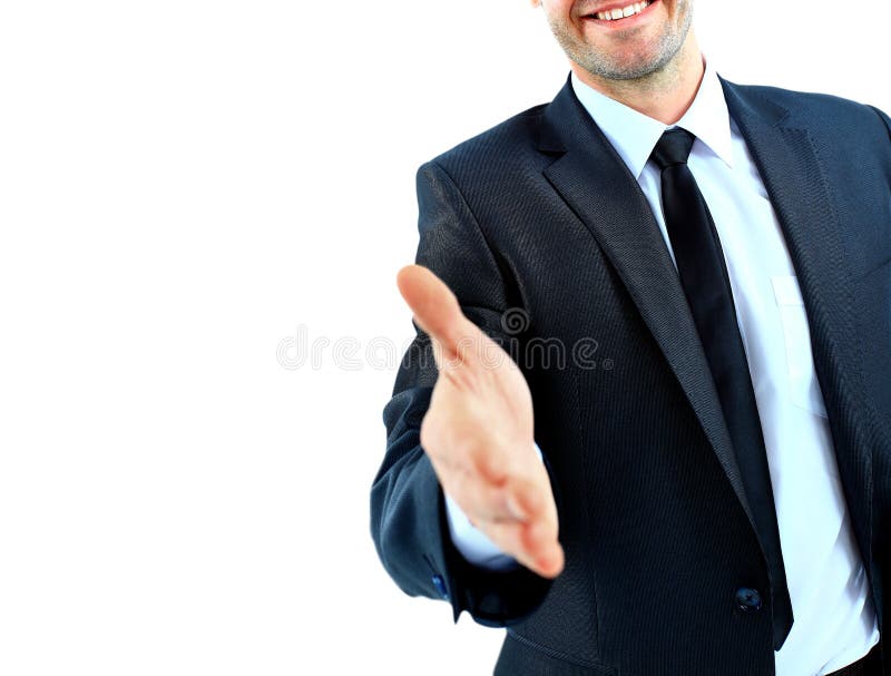 Business man saying welcome royalty free stock images