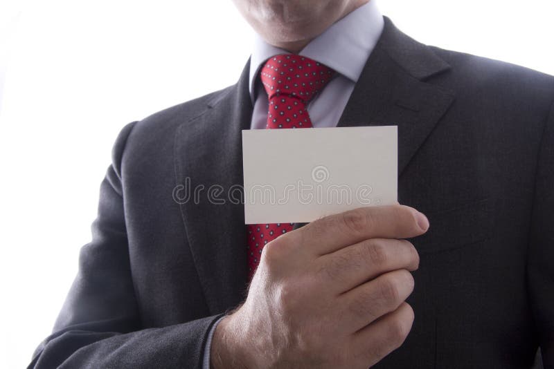 Business man showing business card