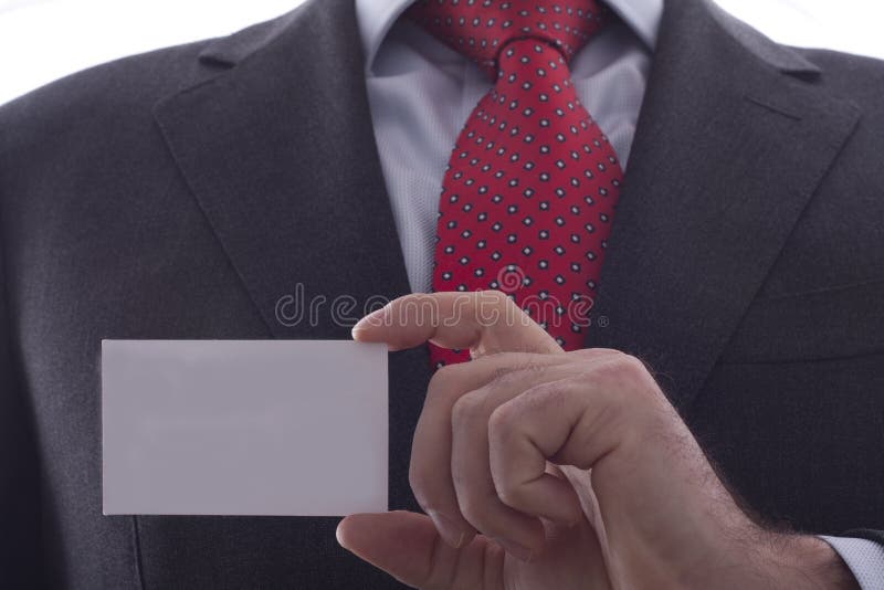 Business man showing business card