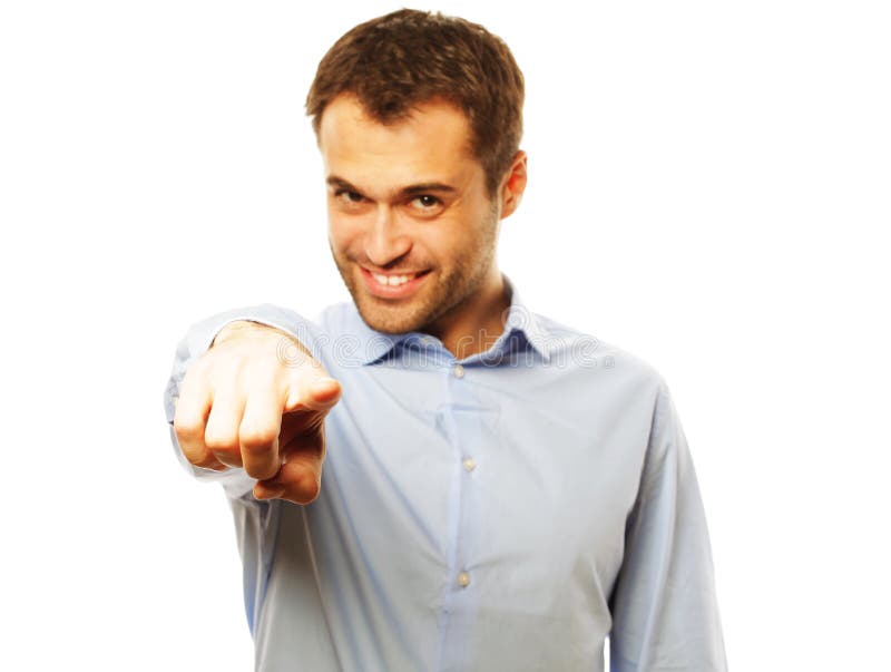 Business Man Showing Finger To Be Number One Stock Image - Image of ...