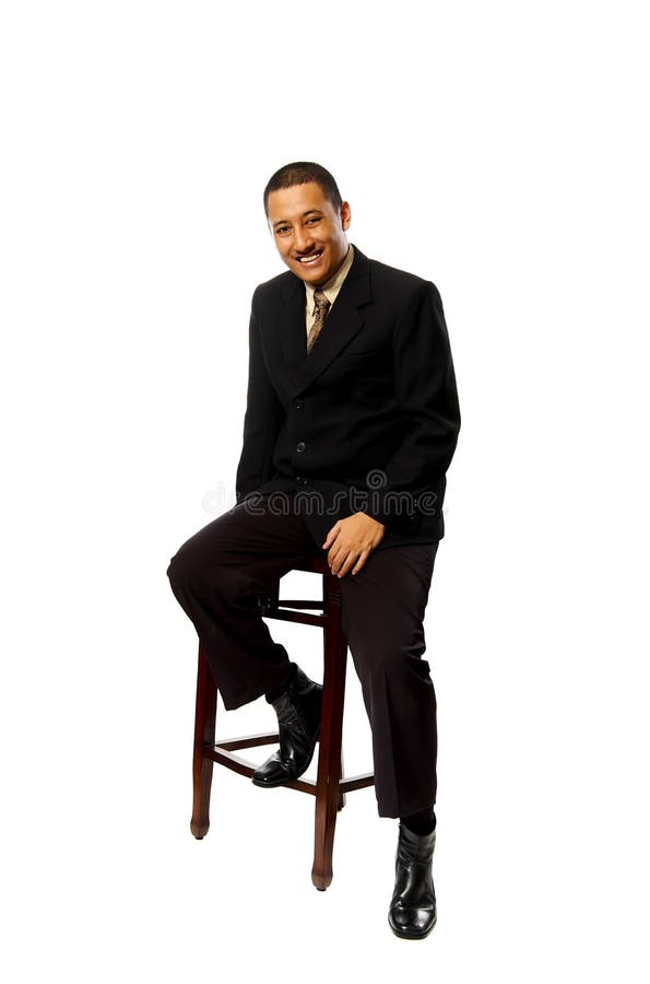 Business Man Sitting in Chair Stock Photo Image of asian, isolated 13400596