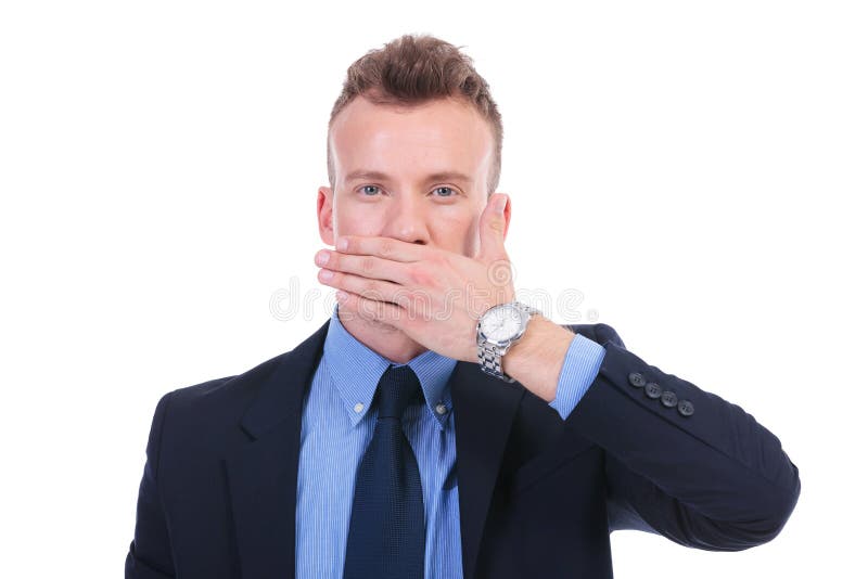Business man speaks no evil stock photography Business man speaks no evil stock photography