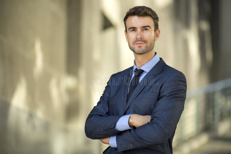 Business man standing confident with smile portrait