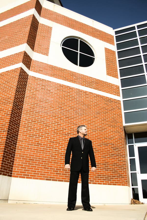 Business Man Standing Outside