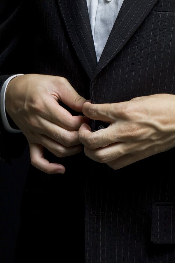Business Man Tidy Up His Suit S Button Stock Image - Image of formal ...
