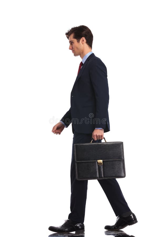 Business Man Walking Forward and Holding a Briefcase Stock Image ...