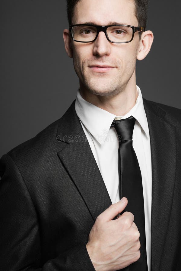 Business Man in White Shirt and Black Suit. Stock Image Image of formal, male 24436103