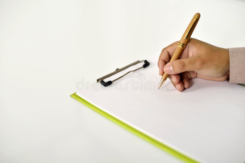 Business Man Writing On Clipboard