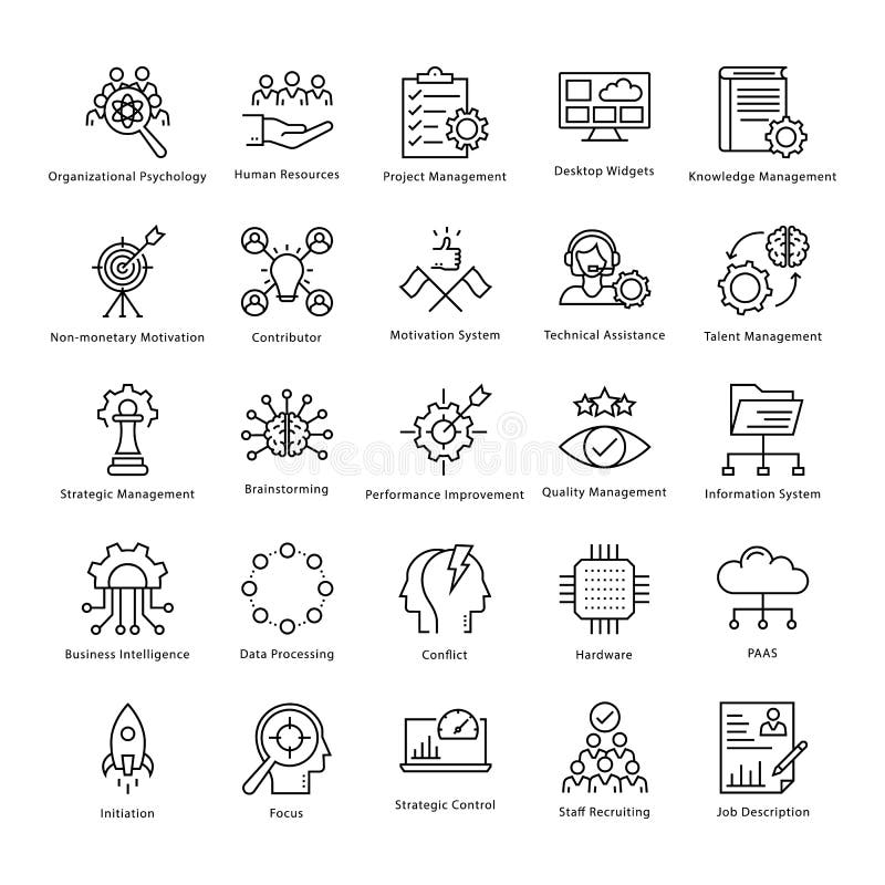 Business Management and Growth Vector Line Icons 24 vector illustration Business Management and Growth Vector Line Icons 24 vector illustration