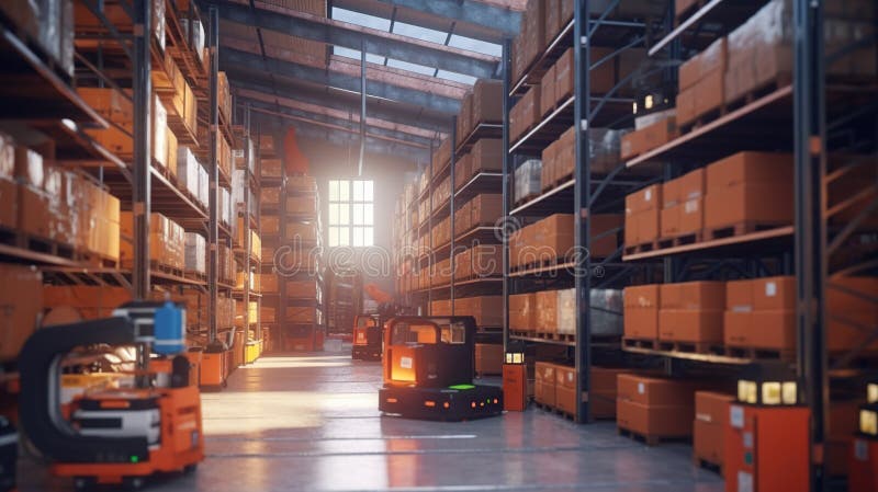Business Management Smart Robotic Warehouse Ai Generated Image Stock Business Management Smart Robotic Warehouse Ai Generated Image Stock