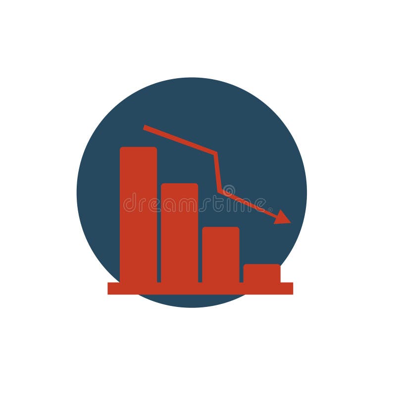 Business management vector decrease icon royalty free illustration