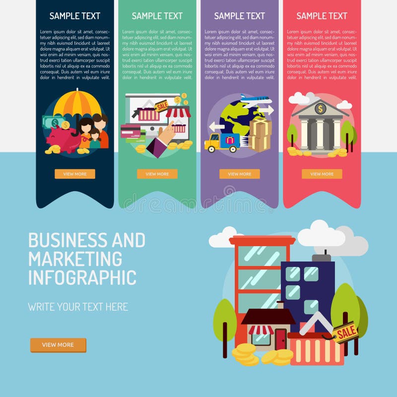 Business and Marketing Infographic Complex stock illustration Business and Marketing Infographic Complex stock illustration