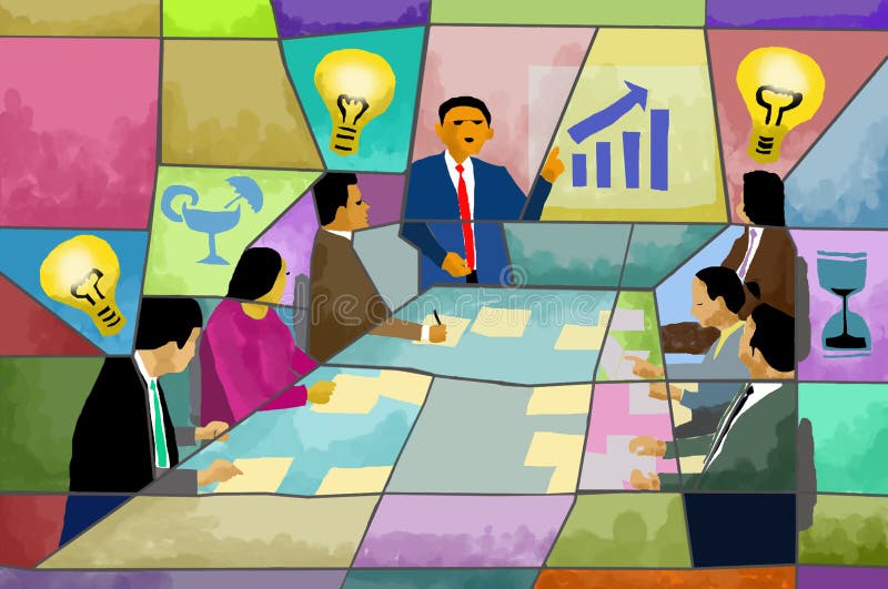 Business Meeting Art stock abbildung