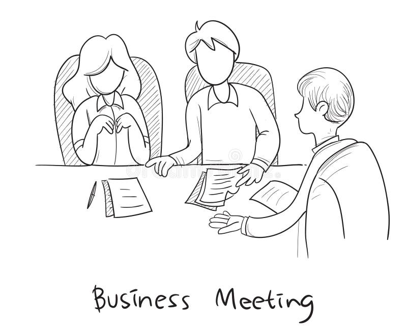 Business Meeting Doodle stock vector. Illustration of concept 109702260