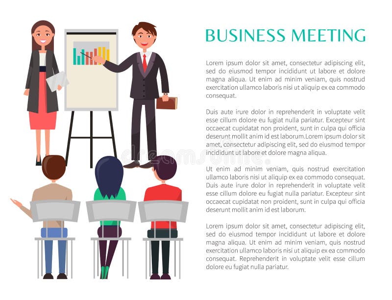 Business Meeting Poster with Profit Presentation Stock Vector ...