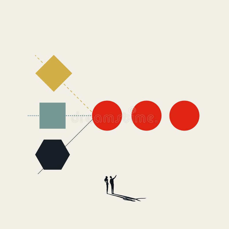Business microservices and process automation vector concept. Symbol of innovation and new technology. Minimal design. royalty free illustration