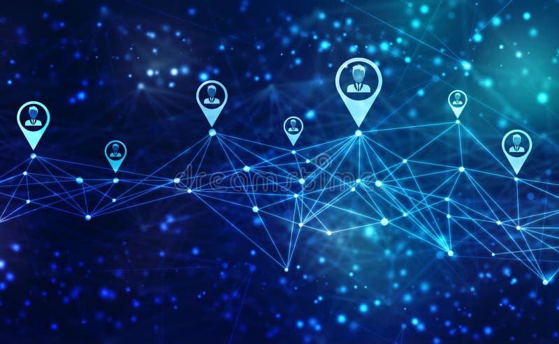 Business Network Concept Background, Social Networks and interaction concept stock image