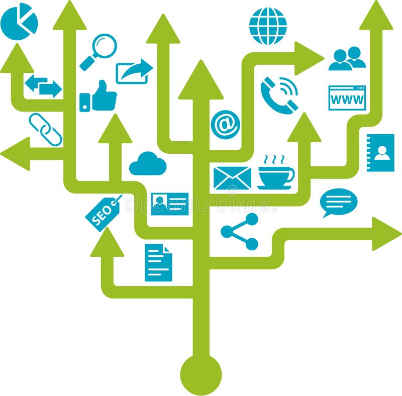 Business Networking Icon Tree Design royalty free illustration Business Networking Icon Tree Design royalty free illustration