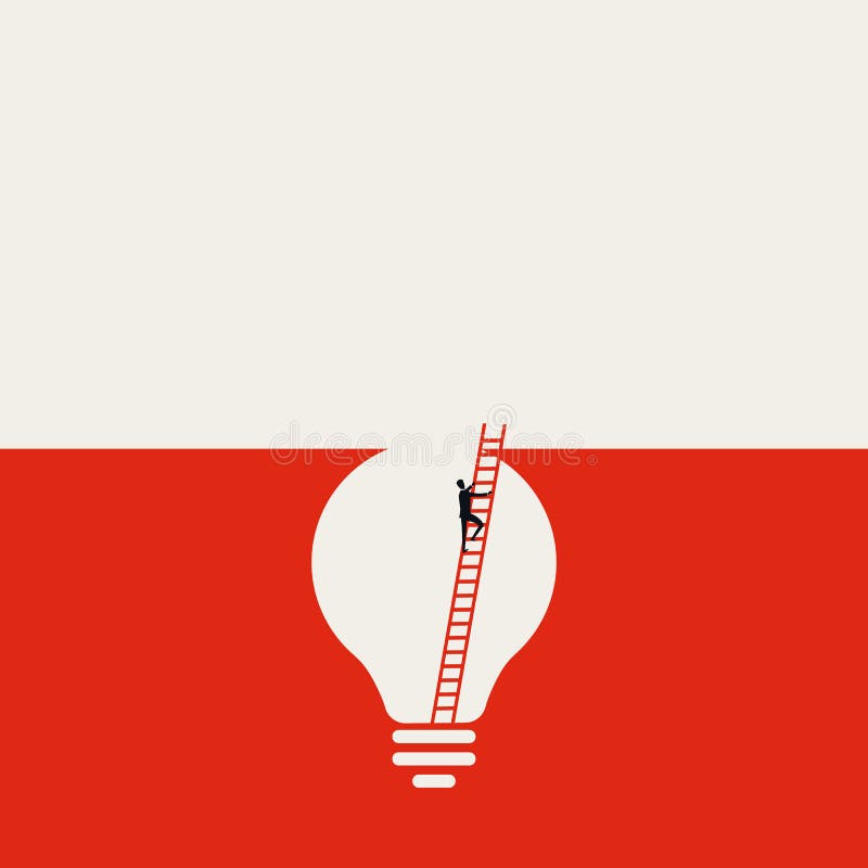 Business new idea breakthrough vector concept. Symbol of innovation, success, brainstorming. Minimal illustration royalty free illustration