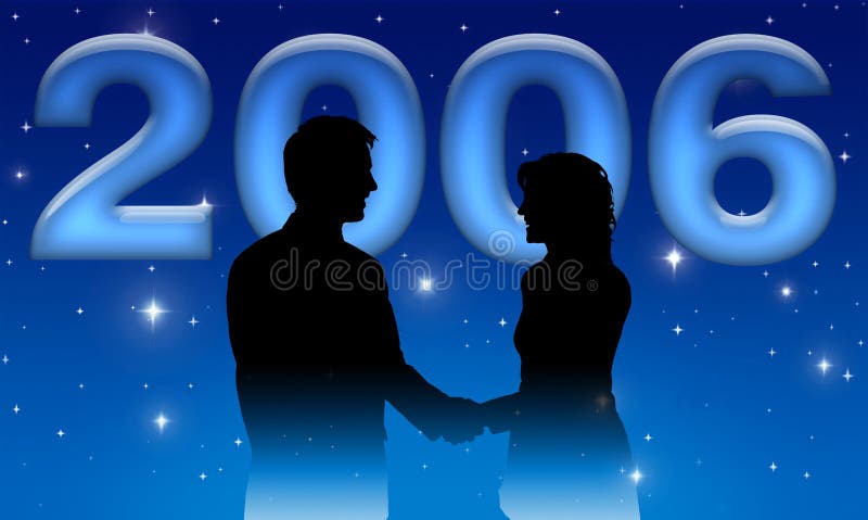 New Year business hand shake foreground with twinkle stars background. New Year business hand shake foreground with twinkle stars background.