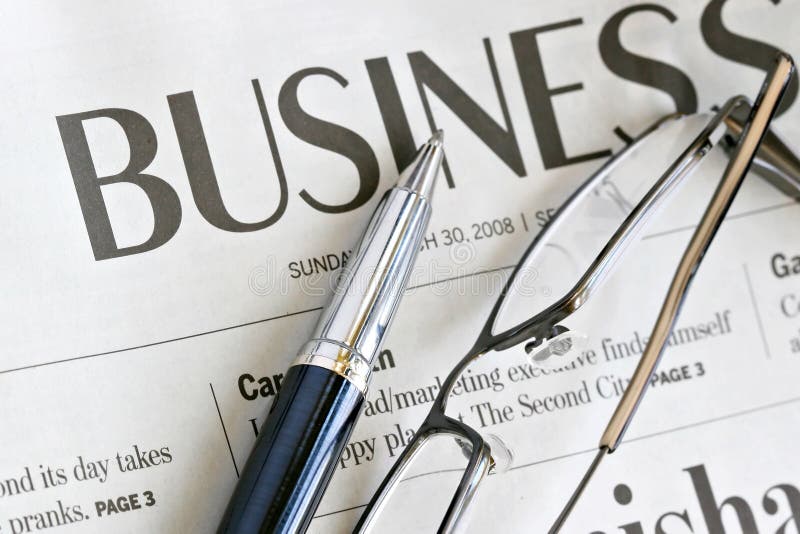 Business Newspaper Headline Stock Photo Image of finance, office 5136730