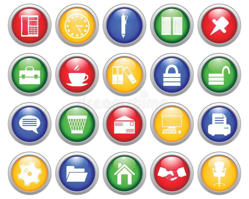Business and office icons set stock illustration